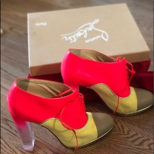 Christian Louboutin neon bootie Size 10
